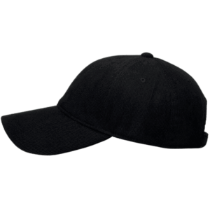 gorra corduroy negra - frente