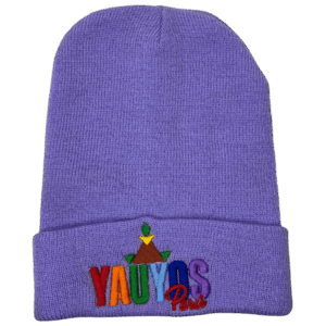 Gorro de lana lila personalizado