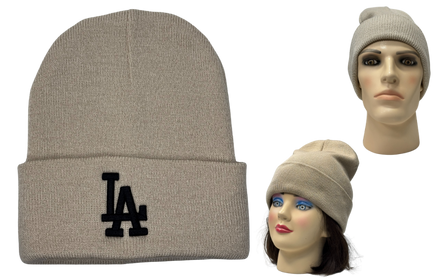 Gorra de lana color beige