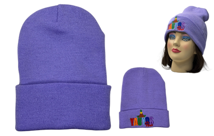 Gorra de lana color lila