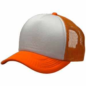 gorra trucker naranja - costado