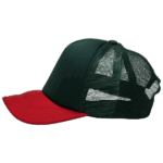 gorra trucker verde con rojo - largo
