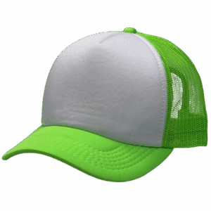 gorra trucker verde fluorescente - costado