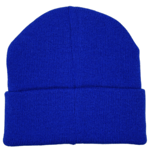 beanie gorro de lana azulino para niños atras