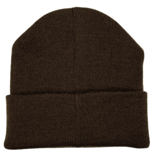 beanie gorro de lana marrón para niños atras