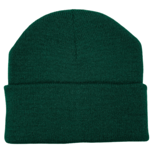 beanie gorro de lana verde botella para niños frente