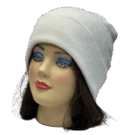beanies gorra de lana blanco modelo perfil