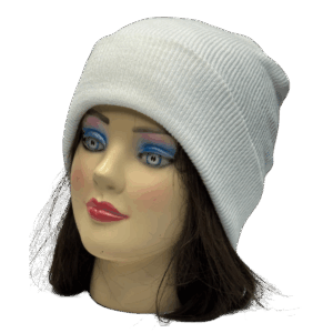 beanies gorra de lana blanco modelo perfil