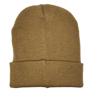 beanies gorra de lana camel atras