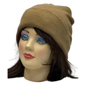 beanies gorra de lana camel modelo perfil