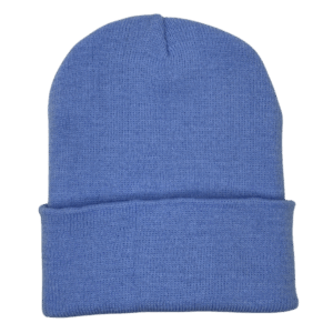 beanies gorra de lana celeste frente