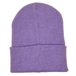 beanies gorra de lana lila atras