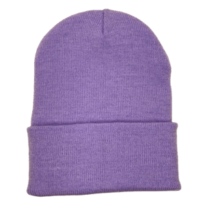 beanies gorra de lana lila frente