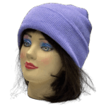 beanies gorra de lana lila modelo perfil