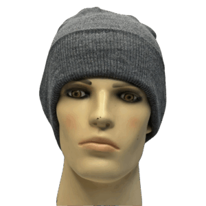 beanies gorra de lana plomo modelo frente