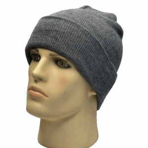 beanies gorra de lana plomo modelo perfil