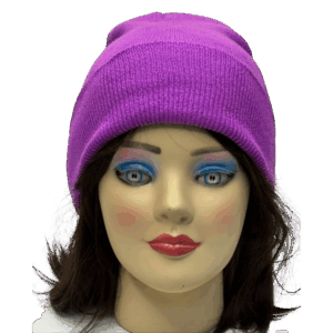 beanies gorra de lana púrpura modelo frente