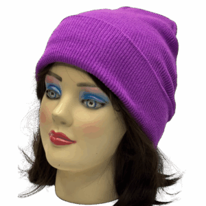 beanies gorra de lana púrpura modelo perfil