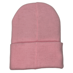 beanies gorra de lana rosado atras