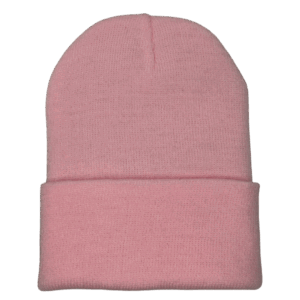 beanies gorra de lana rosado frente