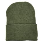 beanies gorra de lana verde militar frente