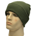 beanies gorra de lana verde militar modelo perfil