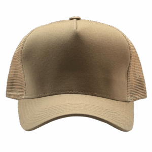 gorra de malla beige frente Modelo 2
