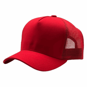 gorra de malla roja costado