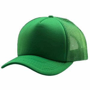 gorra trucker verde perico entero costado