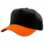 Gorra Casimir Negra con Visera Naranja costado